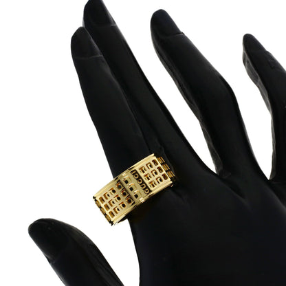 GUCCI Scroll Wide Ring K18 Yellow Gold Ladies [Used]