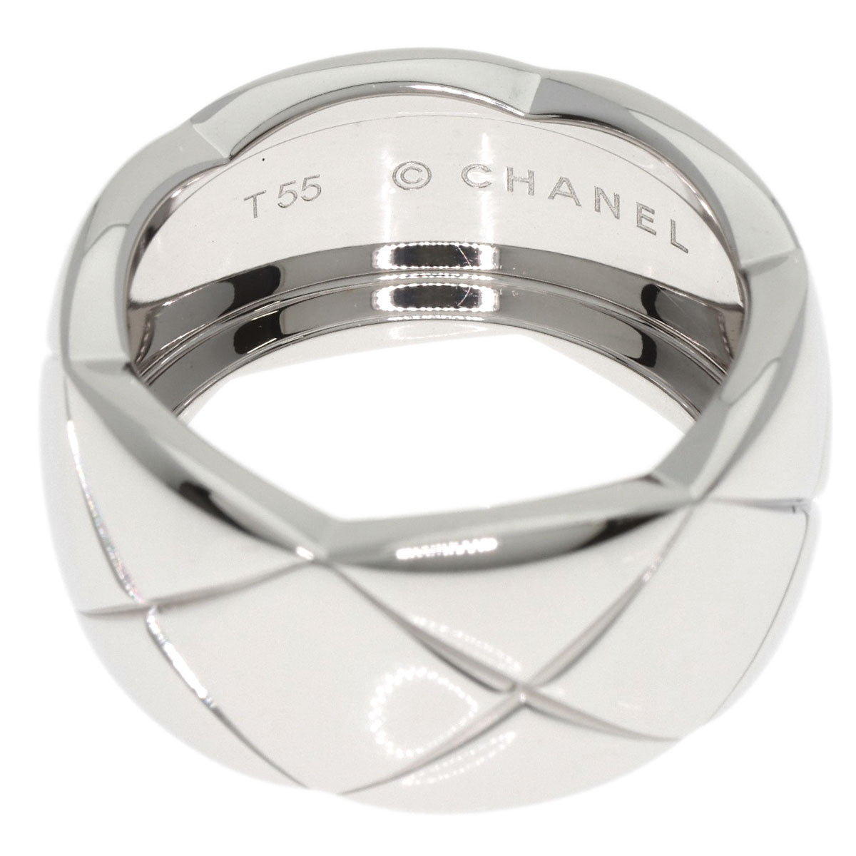 CHANEL Coco Crush Large #55 Ring K18 White Gold Ladies [Used]