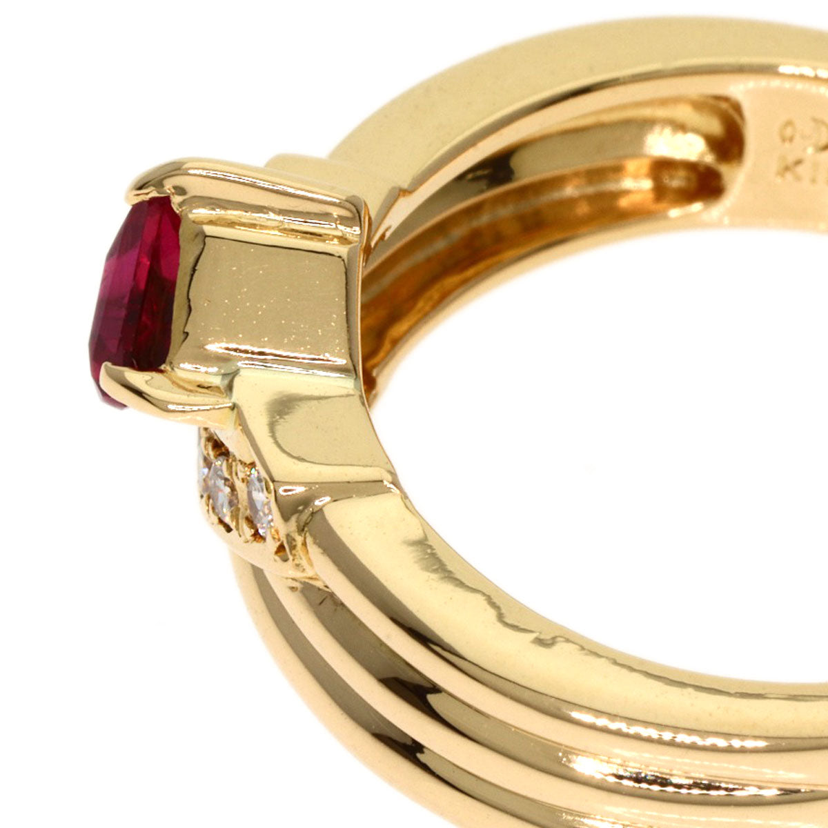 TASAKI Diamond Ruby Ring K18 Yellow Gold Ladies [Used]