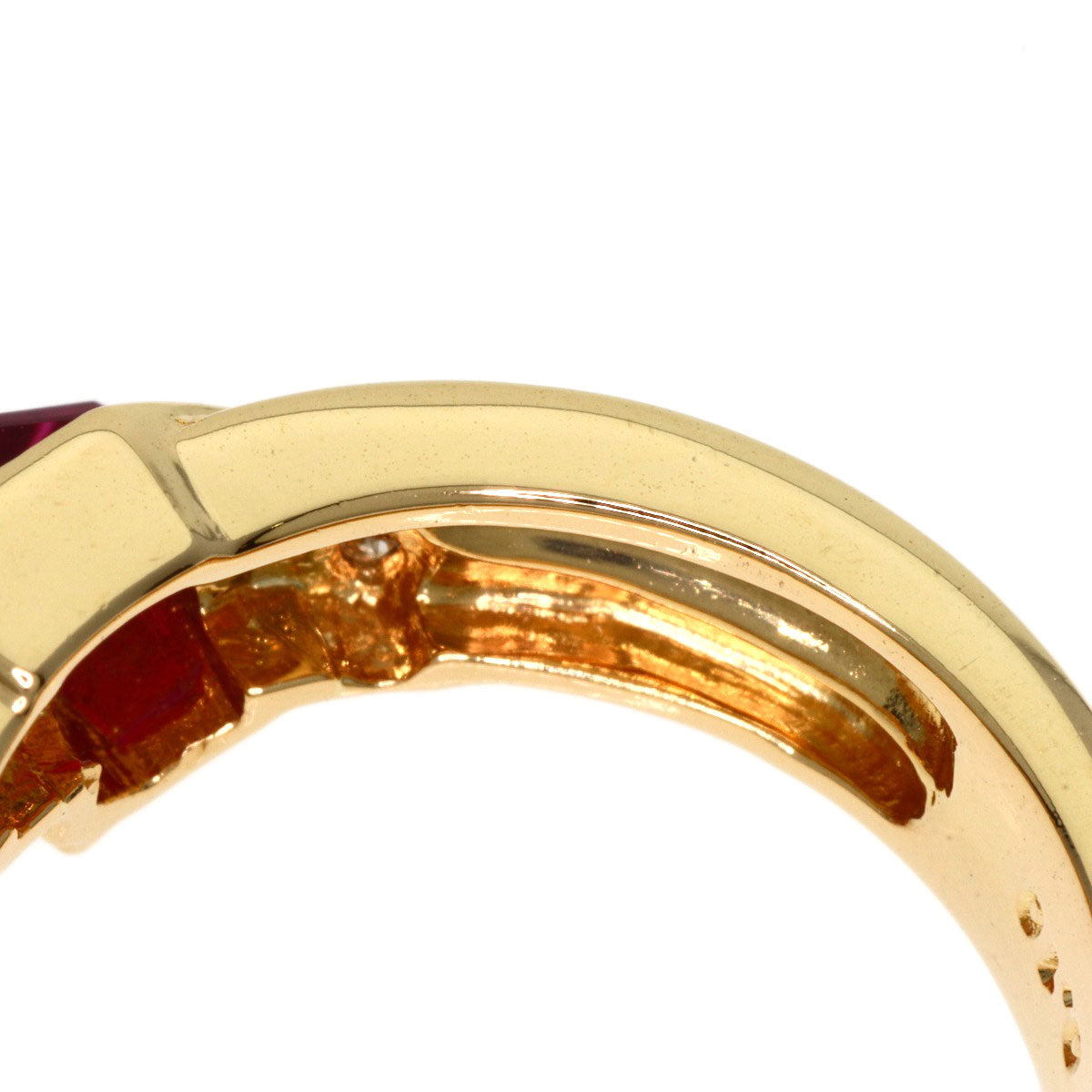 TASAKI Diamond Ruby Ring K18 Yellow Gold Ladies [Used]