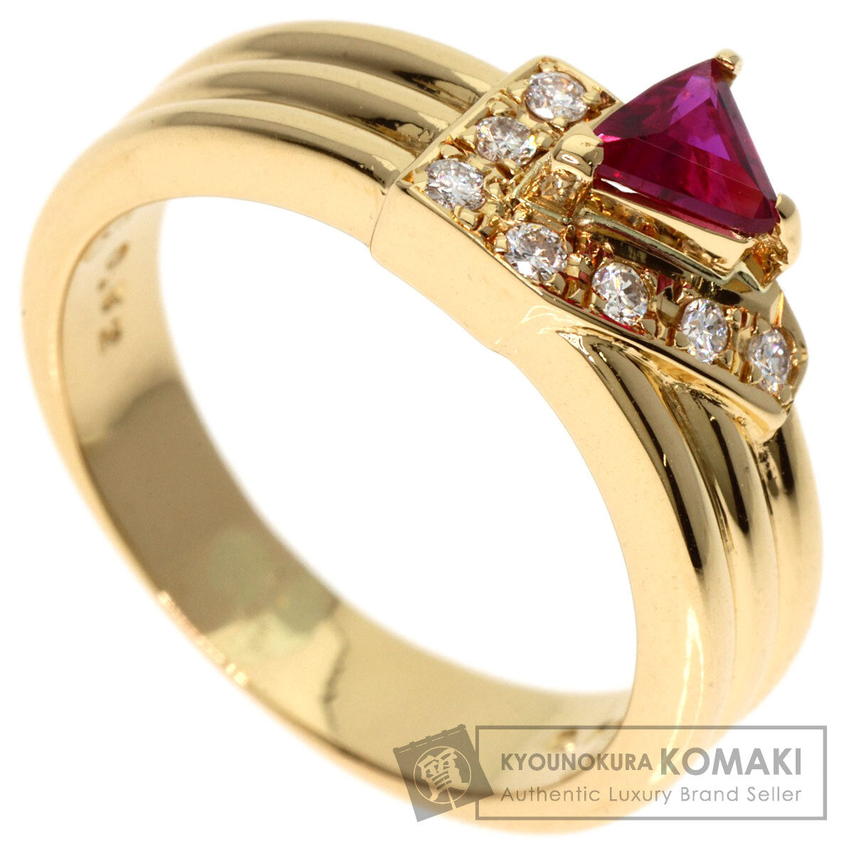 TASAKI Diamond Ruby Ring K18 Yellow Gold Ladies [Used]