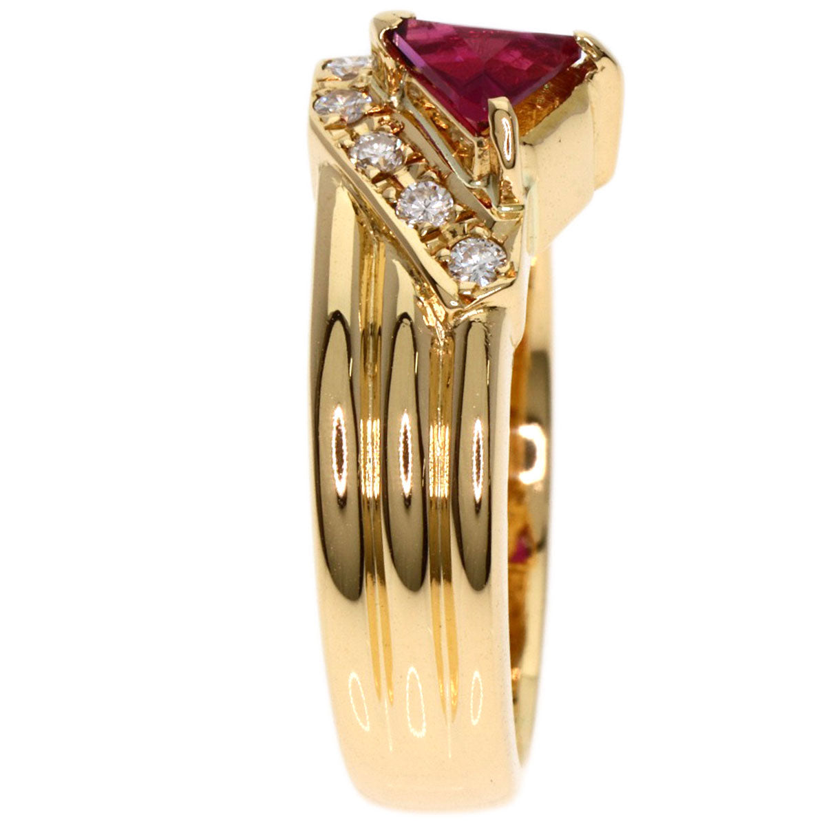 TASAKI Diamond Ruby Ring K18 Yellow Gold Ladies [Used]