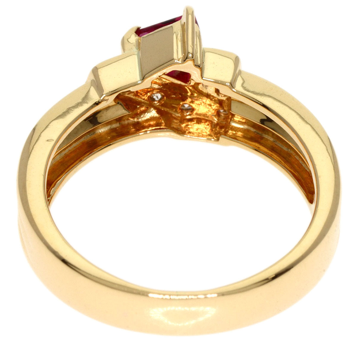 TASAKI Diamond Ruby Ring K18 Yellow Gold Ladies [Used]