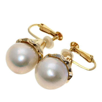 TASAKI Pearl Pearl Diamond Earring K18 Yellow Gold Ladies [Used]