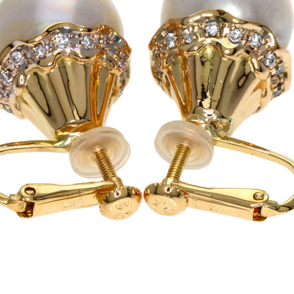 TASAKI Pearl Pearl Diamond Earring K18 Yellow Gold Ladies [Used]