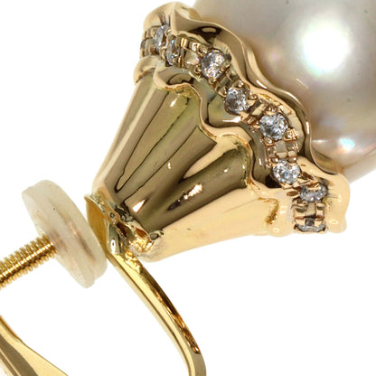 TASAKI Pearl Pearl Diamond Earring K18 Yellow Gold Ladies [Used]