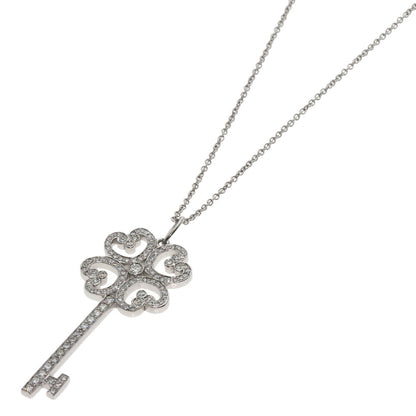 TIFFANY&Co. Quatra Heart Key Diamond Necklace Platinum PT950 Ladies [Used]