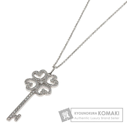 TIFFANY&Co. Quatra Heart Key Diamond Necklace Platinum PT950 Ladies [Used]