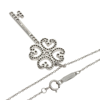 TIFFANY&Co. Quatra Heart Key Diamond Necklace Platinum PT950 Ladies [Used]