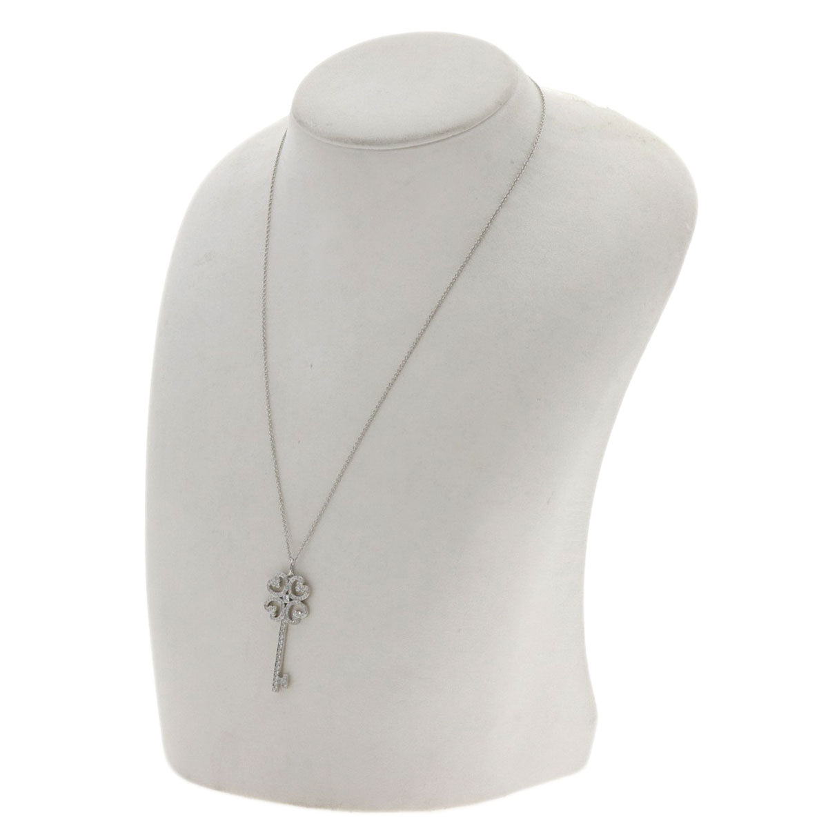 TIFFANY&Co. Quatra Heart Key Diamond Necklace Platinum PT950 Ladies [Used]