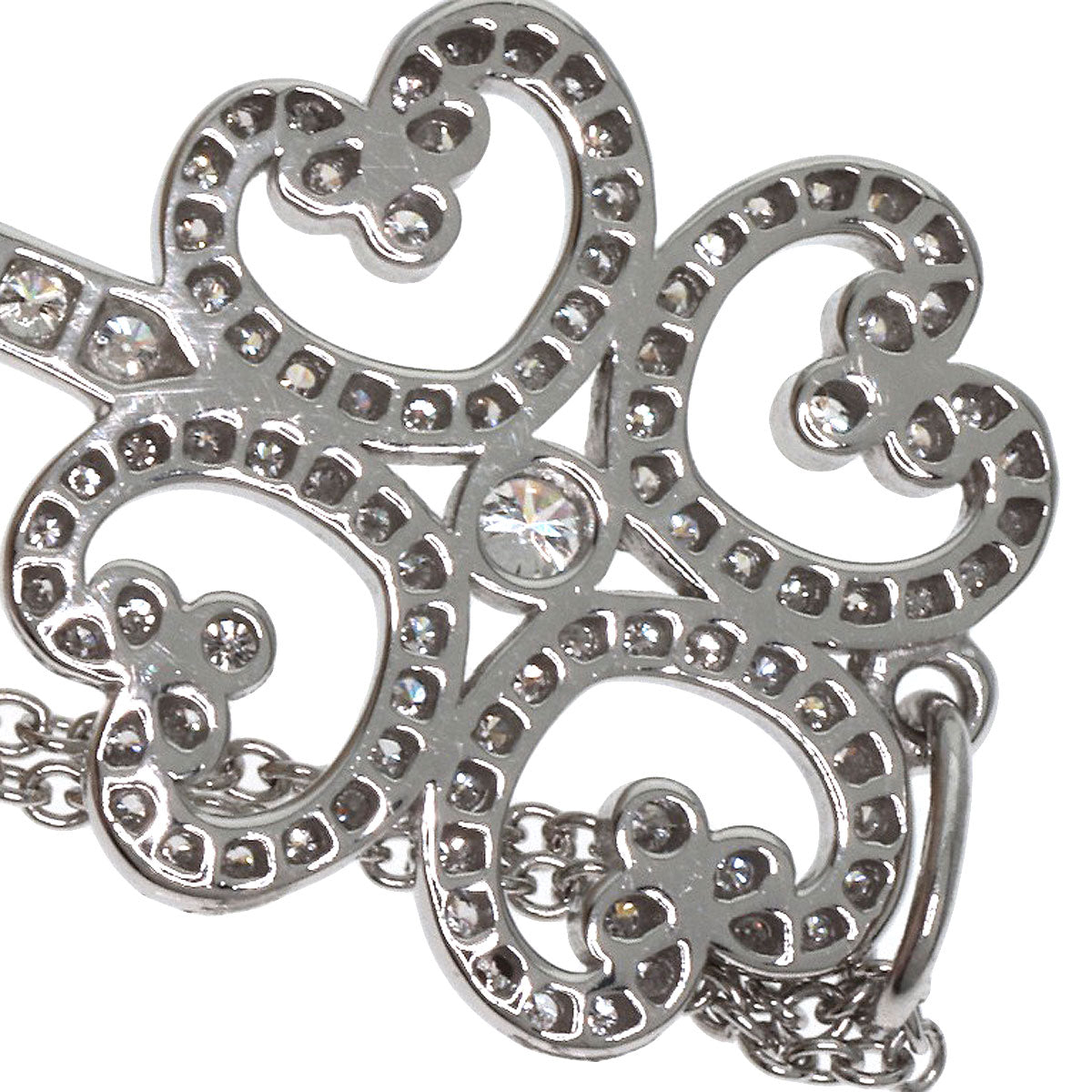 TIFFANY&Co. Quatra Heart Key Diamond Necklace Platinum PT950 Ladies [Used]