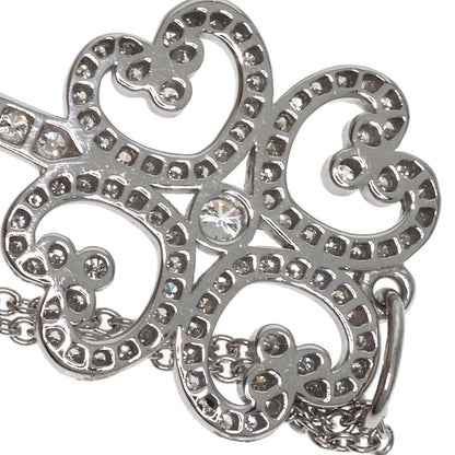 TIFFANY&Co. Quatra Heart Key Diamond Necklace Platinum PT950 Ladies [Used]