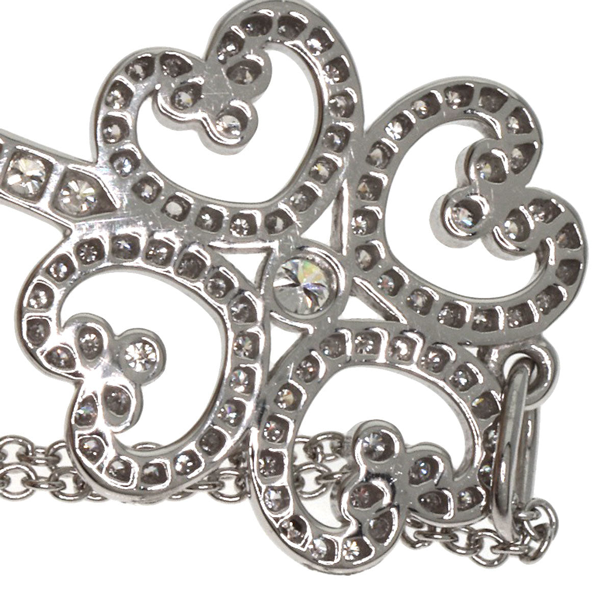 TIFFANY&Co. Quatra Heart Key Diamond Necklace Platinum PT950 Ladies [Used]