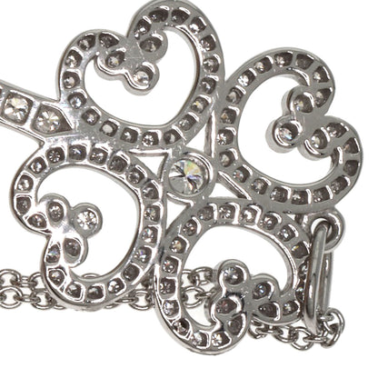 TIFFANY&Co. Quatra Heart Key Diamond Necklace Platinum PT950 Ladies [Used]