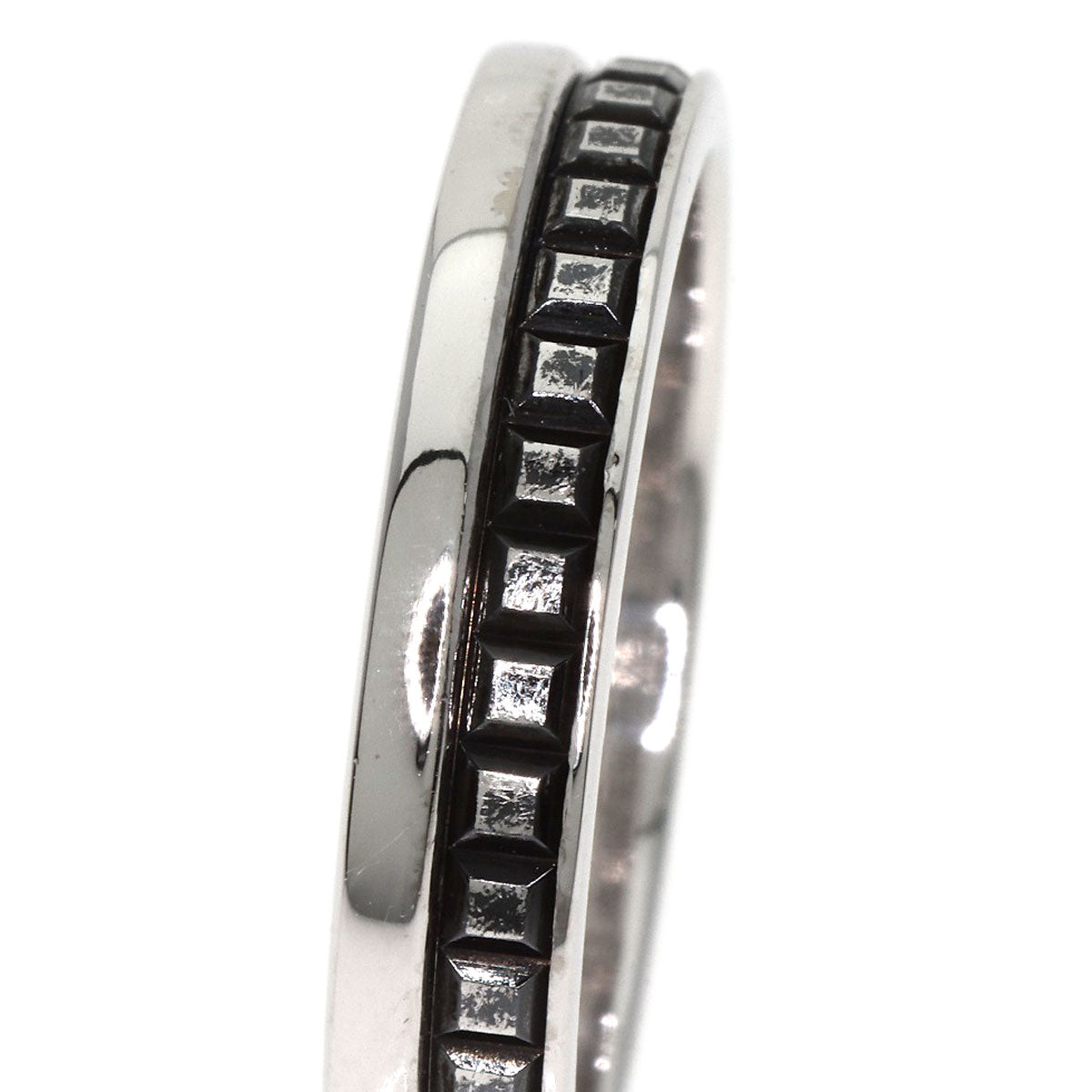 Boucheron Quatre Black Half #50 Ring K18 White Gold Ladies [Used]