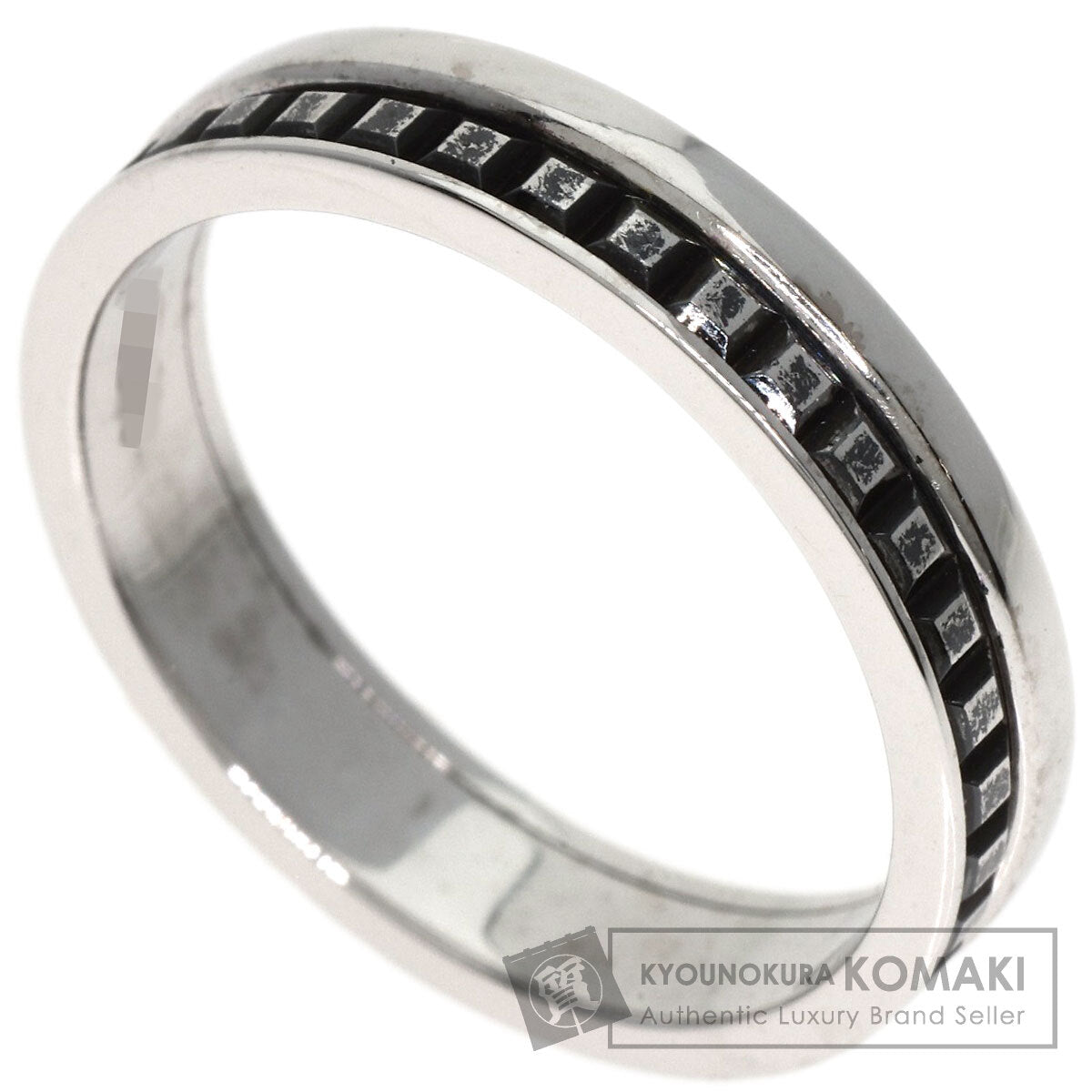 Boucheron Quatre Black Half #50 Ring K18 White Gold Ladies [Used]