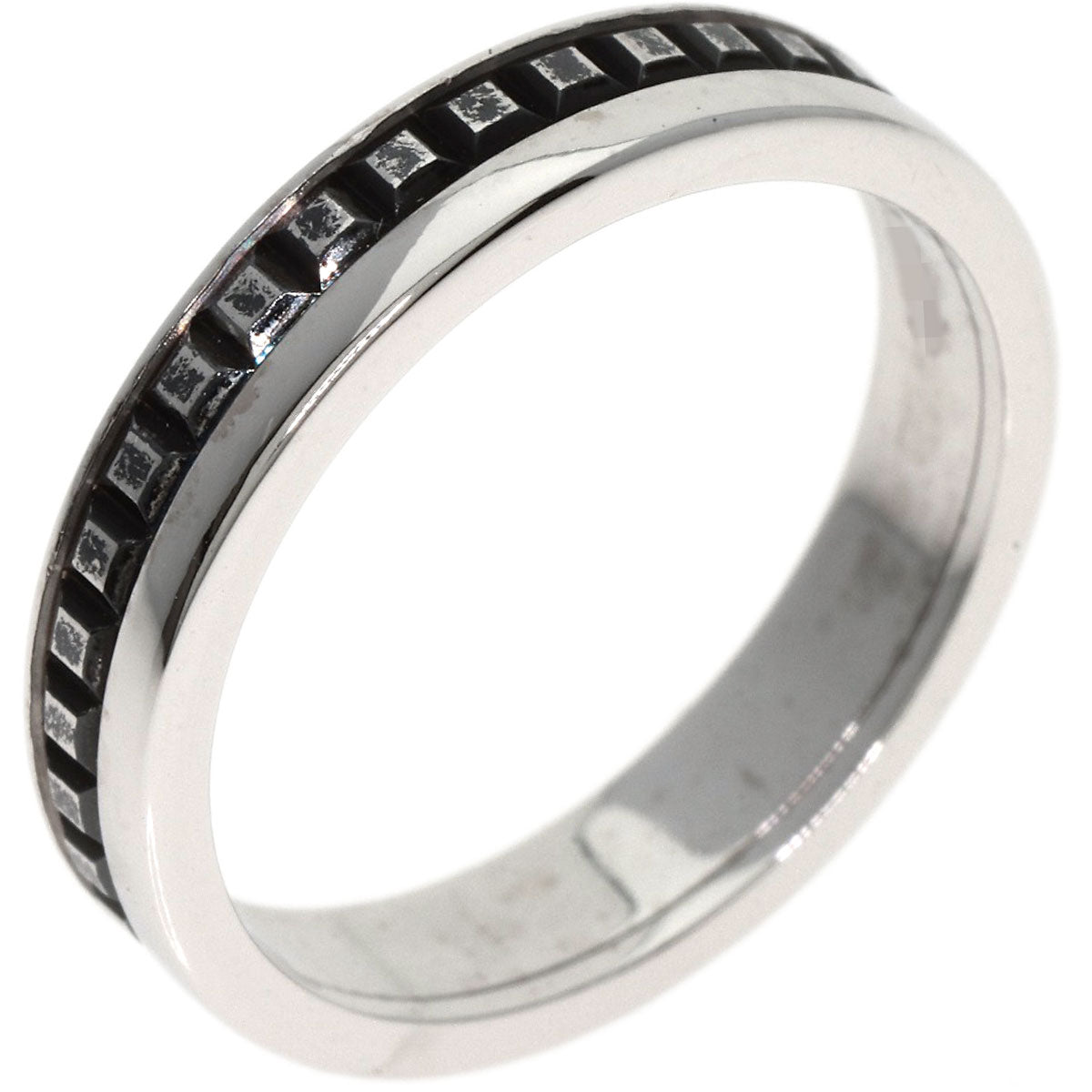 Boucheron Quatre Black Half #50 Ring K18 White Gold Ladies [Used]