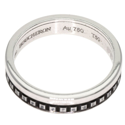 Boucheron Quatre Black Half #50 Ring K18 White Gold Ladies [Used]