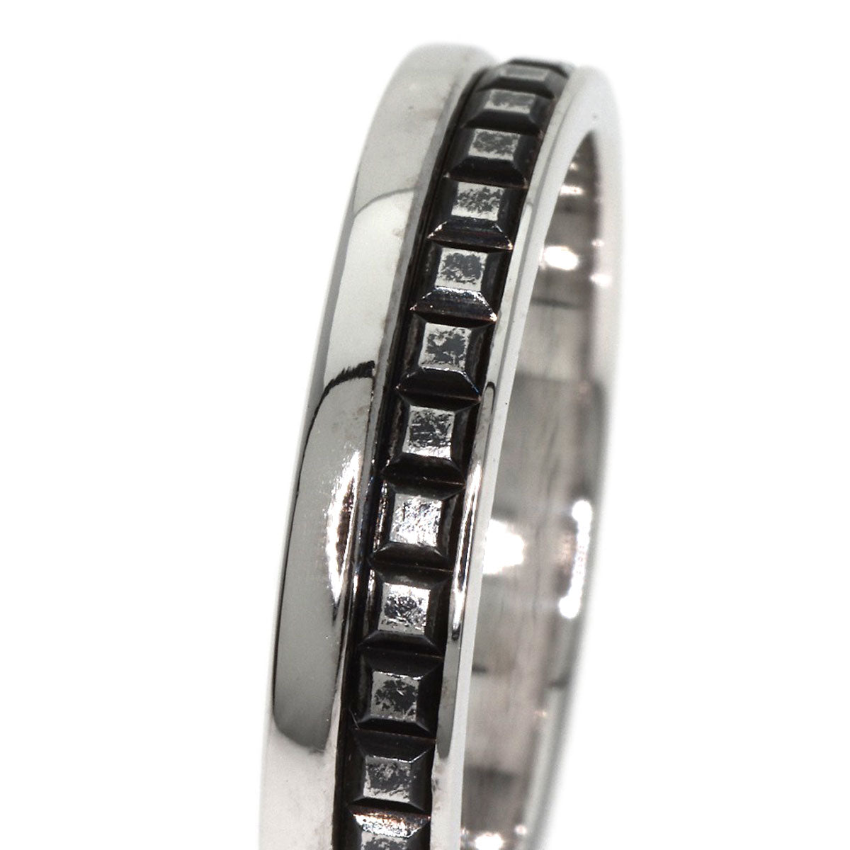 Boucheron Quatre Black Half #50 Ring K18 White Gold Ladies [Used]