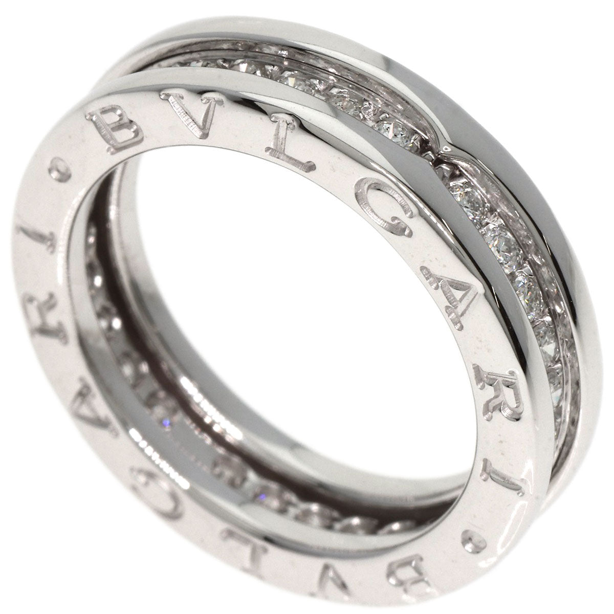 BVLGARI   Ring B.zero1 XS Full Eternity 1 Band Diamond #49 K18 White Gold Ladies