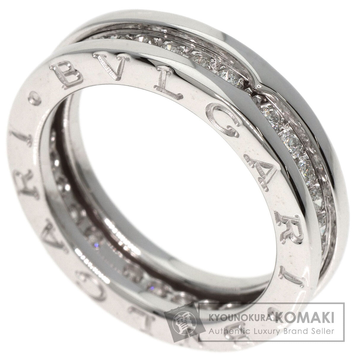 BVLGARI   Ring B.zero1 XS Full Eternity 1 Band Diamond #49 K18 White Gold Ladies