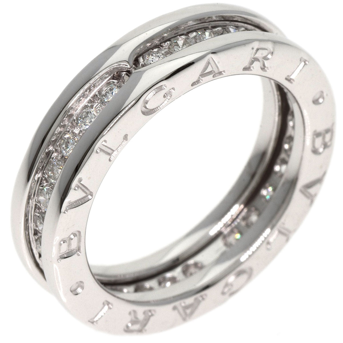 BVLGARI   Ring B.zero1 XS Full Eternity 1 Band Diamond #49 K18 White Gold Ladies
