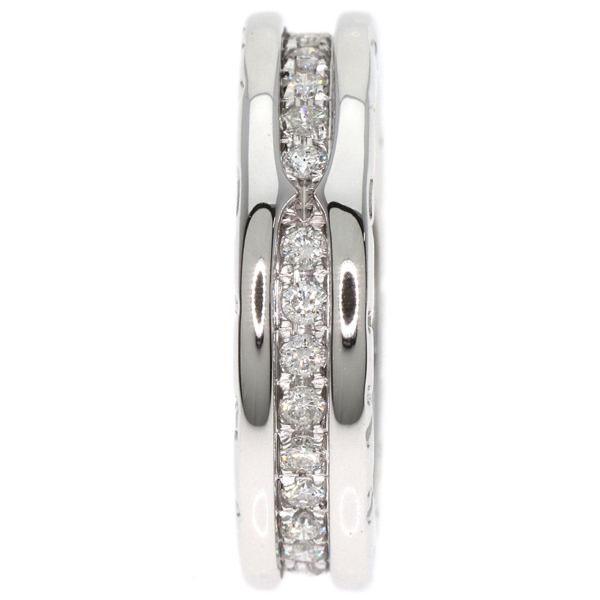 BVLGARI   Ring B.zero1 XS Full Eternity 1 Band Diamond #49 K18 White Gold Ladies