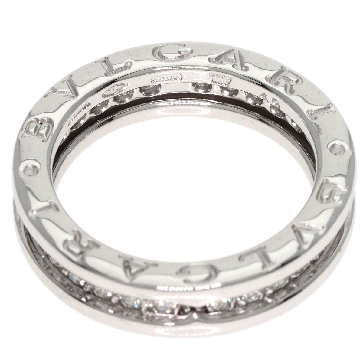 BVLGARI   Ring B.zero1 XS Full Eternity 1 Band Diamond #49 K18 White Gold Ladies