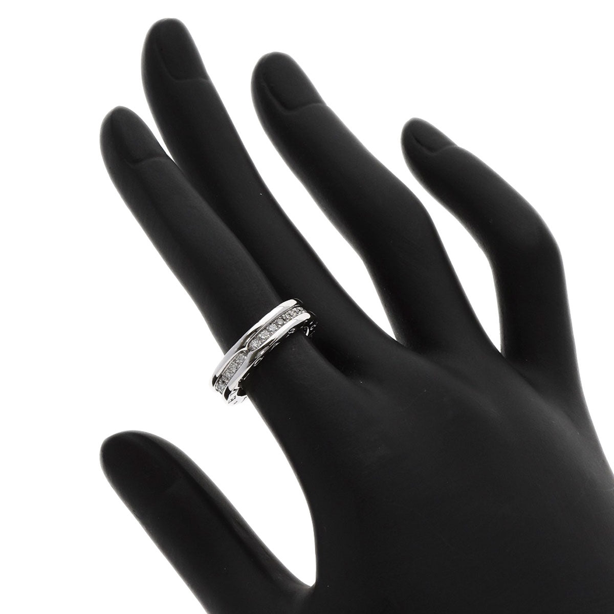 BVLGARI   Ring B.zero1 XS Full Eternity 1 Band Diamond #49 K18 White Gold Ladies