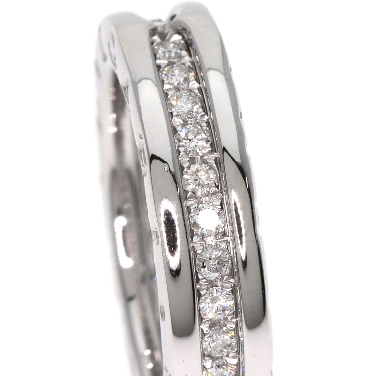 BVLGARI   Ring B.zero1 XS Full Eternity 1 Band Diamond #49 K18 White Gold Ladies