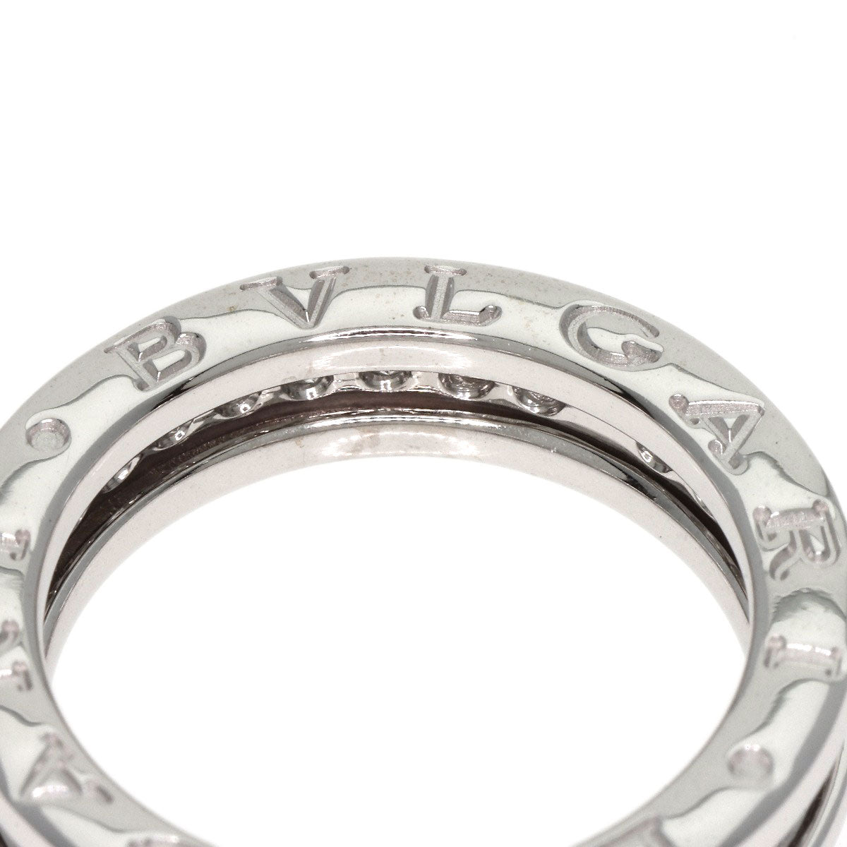 BVLGARI   Ring B.zero1 XS Full Eternity 1 Band Diamond #49 K18 White Gold Ladies