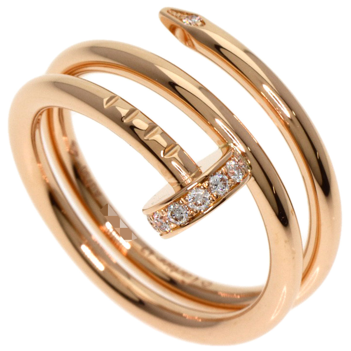 CARTIER Juste un Clou Double Diamond #47 Ring K18 Pink Gold Ladies [Used]