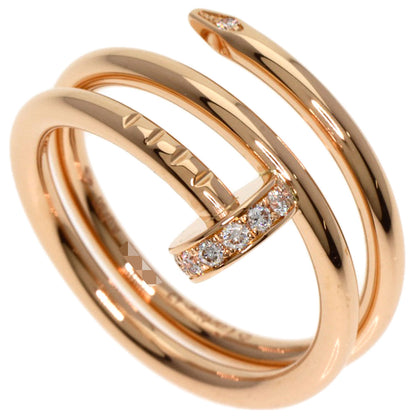 CARTIER Juste un Clou Double Diamond #47 Ring K18 Pink Gold Ladies [Used]