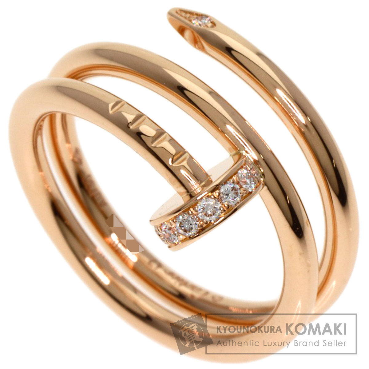 CARTIER Juste un Clou Double Diamond #47 Ring K18 Pink Gold Ladies [Used]