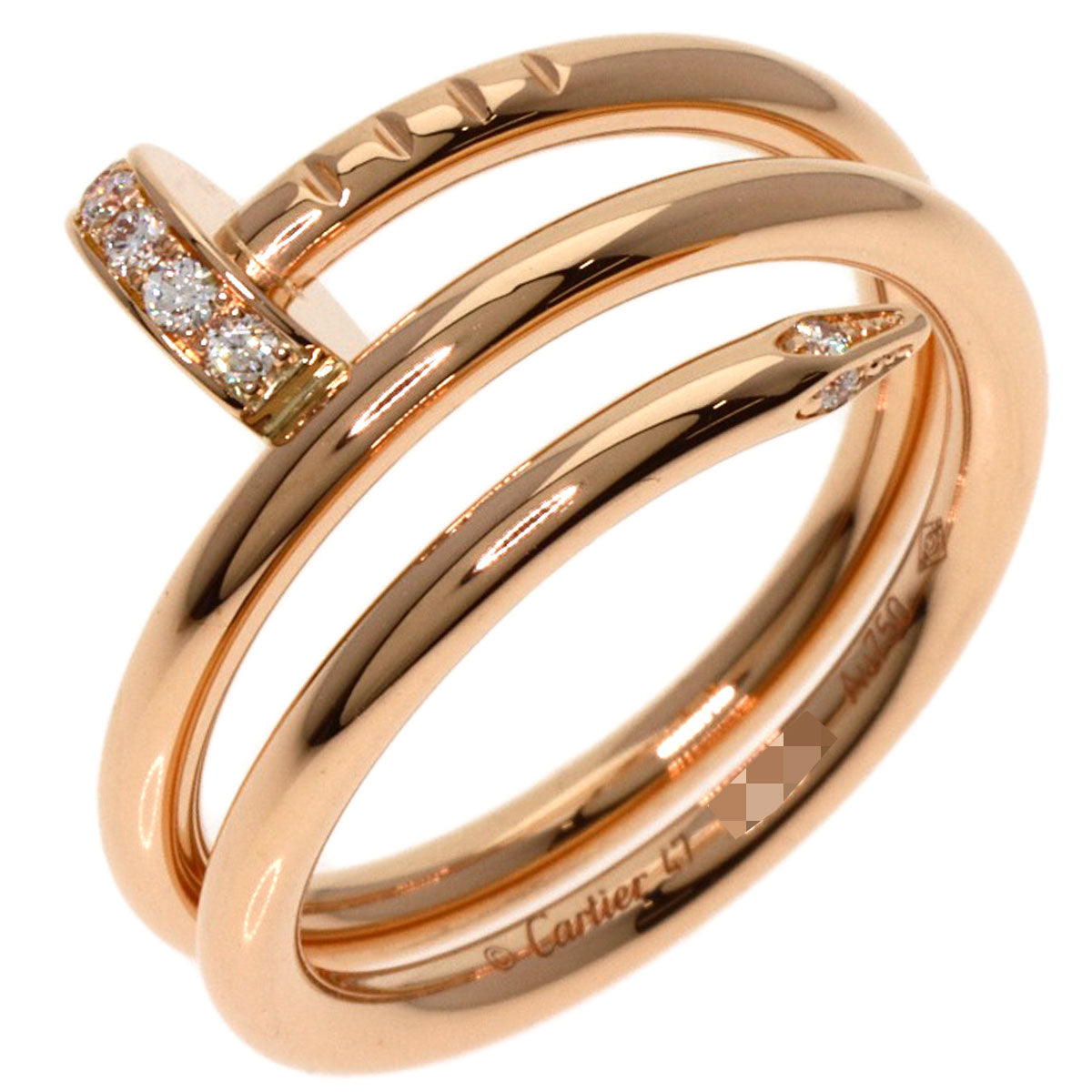 CARTIER Juste un Clou Double Diamond #47 Ring K18 Pink Gold Ladies [Used]