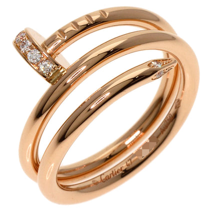 CARTIER Juste un Clou Double Diamond #47 Ring K18 Pink Gold Ladies [Used]