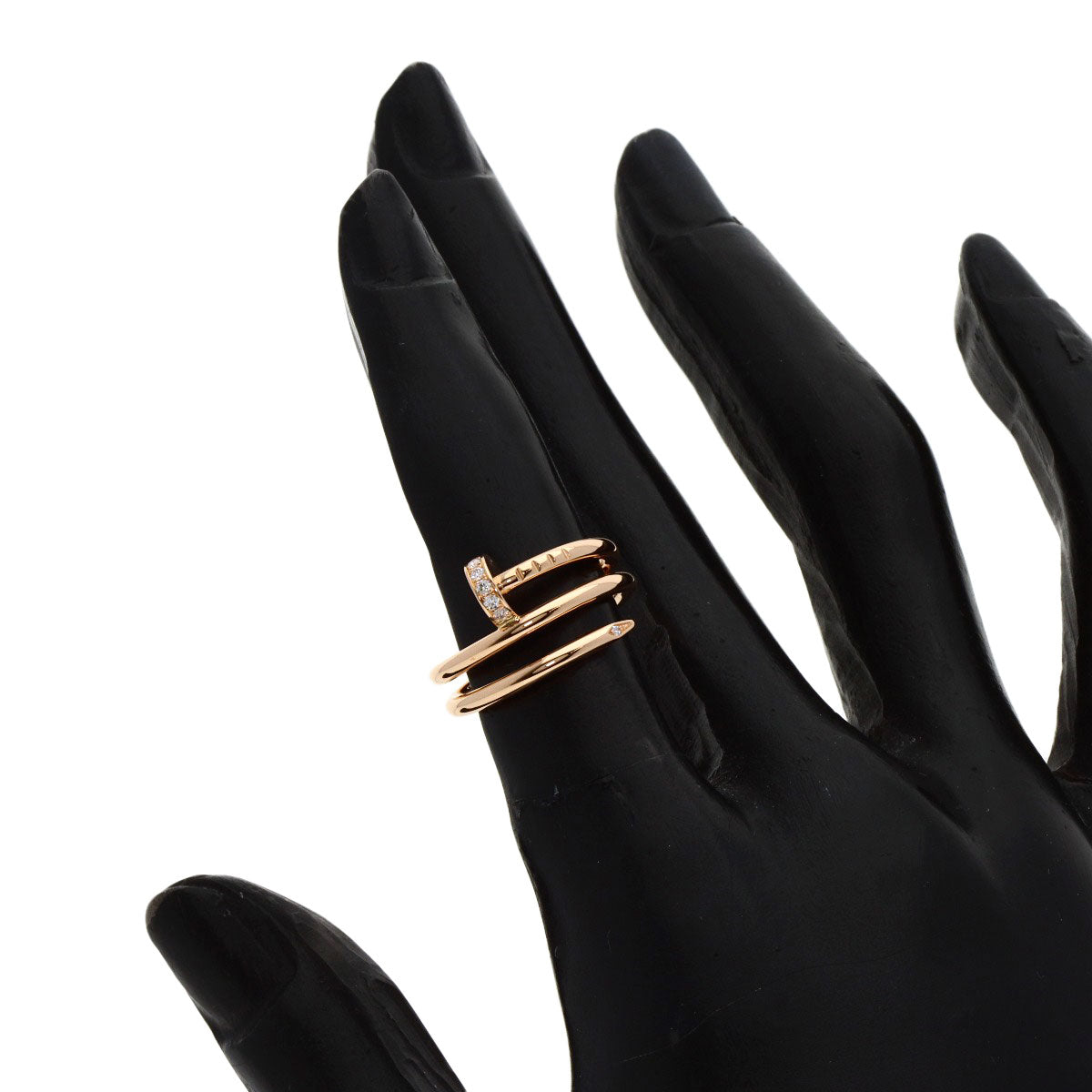 CARTIER Juste un Clou Double Diamond #47 Ring K18 Pink Gold Ladies [Used]