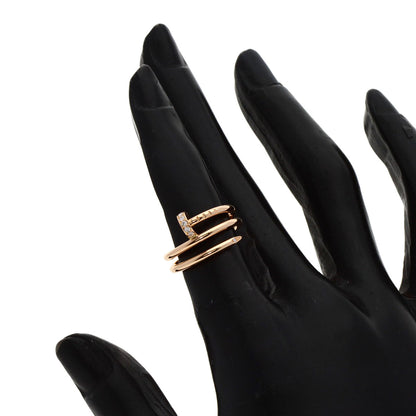 CARTIER Juste un Clou Double Diamond #47 Ring K18 Pink Gold Ladies [Used]
