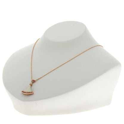 BVLGARI Diva Dream Shell Pink Sapphire 1P Diamond Necklace K18 Pink Gold Ladies [Used]