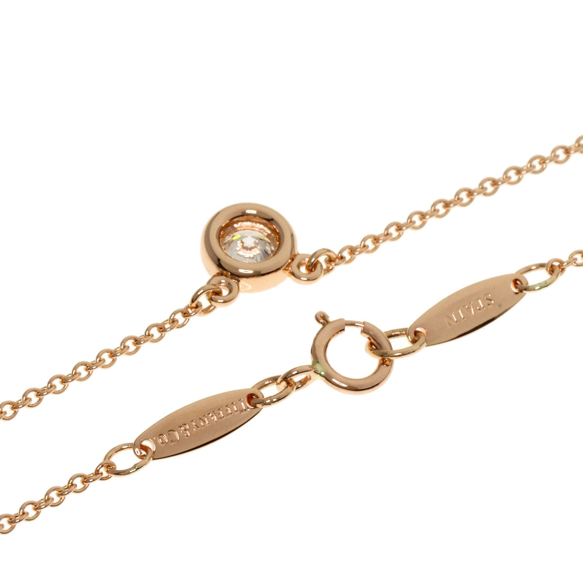 TIFFANY&Co. By The Yard Diamond Necklace K18 Pink Gold Ladies [Used]