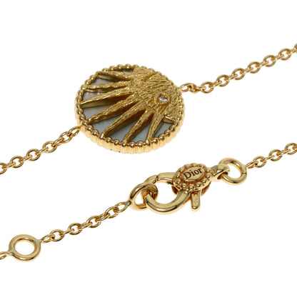 Dior Rose Devane Celeste Shell Onyx 1P Diamond Bracelet K18 Yellow Gold Ladies [Used]