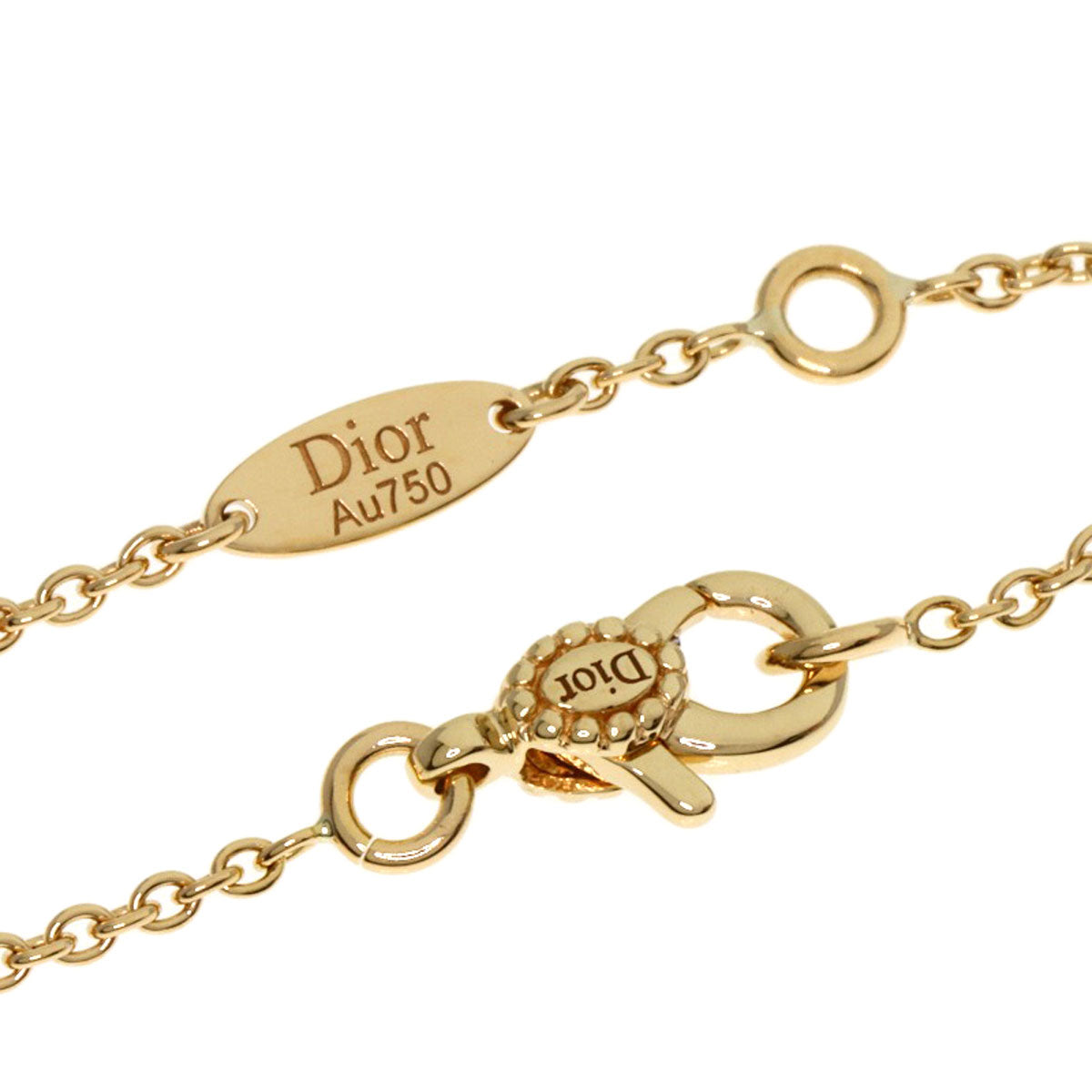 Dior Rose Devane Celeste Shell Onyx 1P Diamond Bracelet K18 Yellow Gold Ladies [Used]