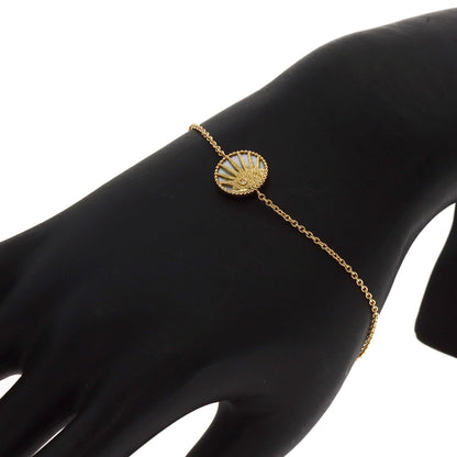 Dior Rose Devane Celeste Shell Onyx 1P Diamond Bracelet K18 Yellow Gold Ladies [Used]