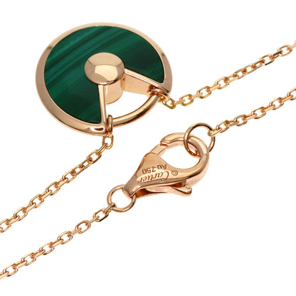 CARTIER Amulet Diamond Malachite Necklace K18 Pink Gold Ladies [Used]