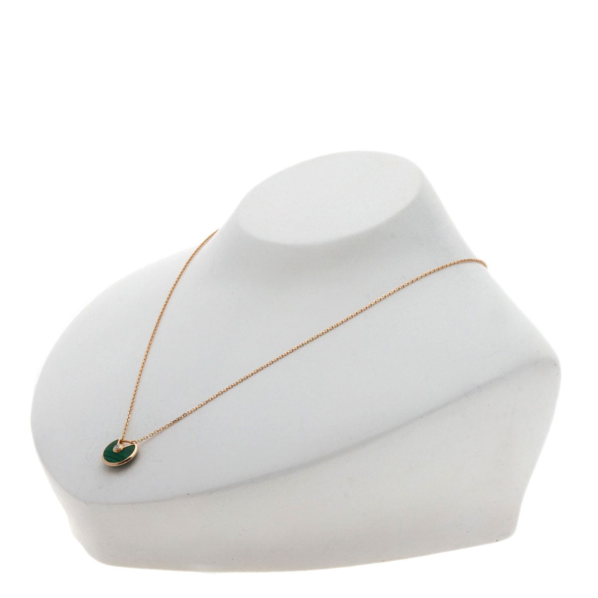 CARTIER Amulet Diamond Malachite Necklace K18 Pink Gold Ladies [Used]