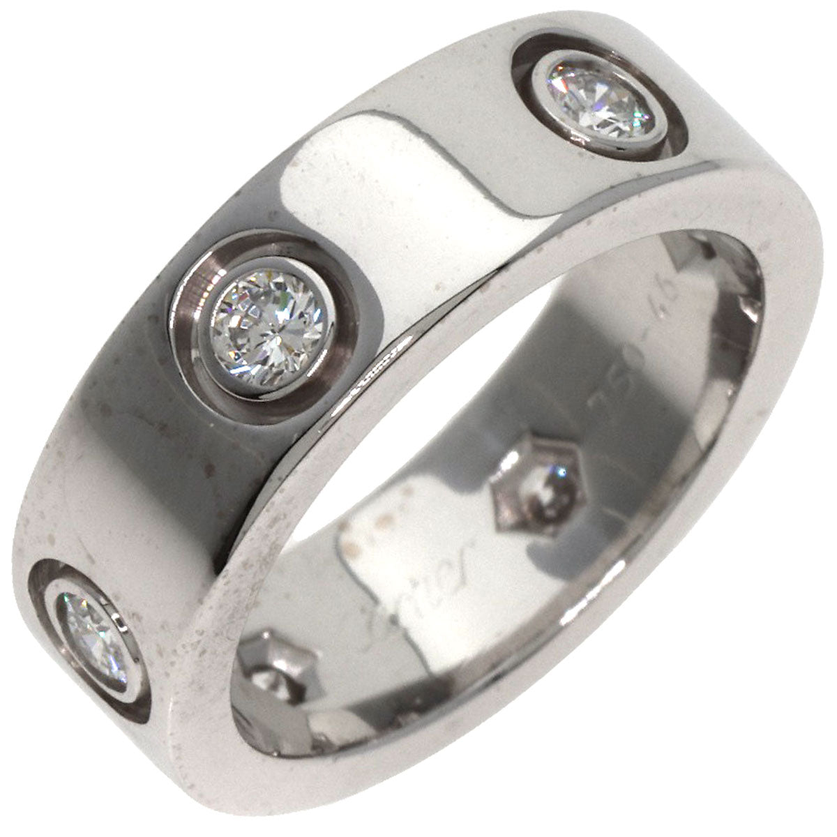 CARTIER love ring full Diamond #46 Ring K18 White Gold Ladies [Used]