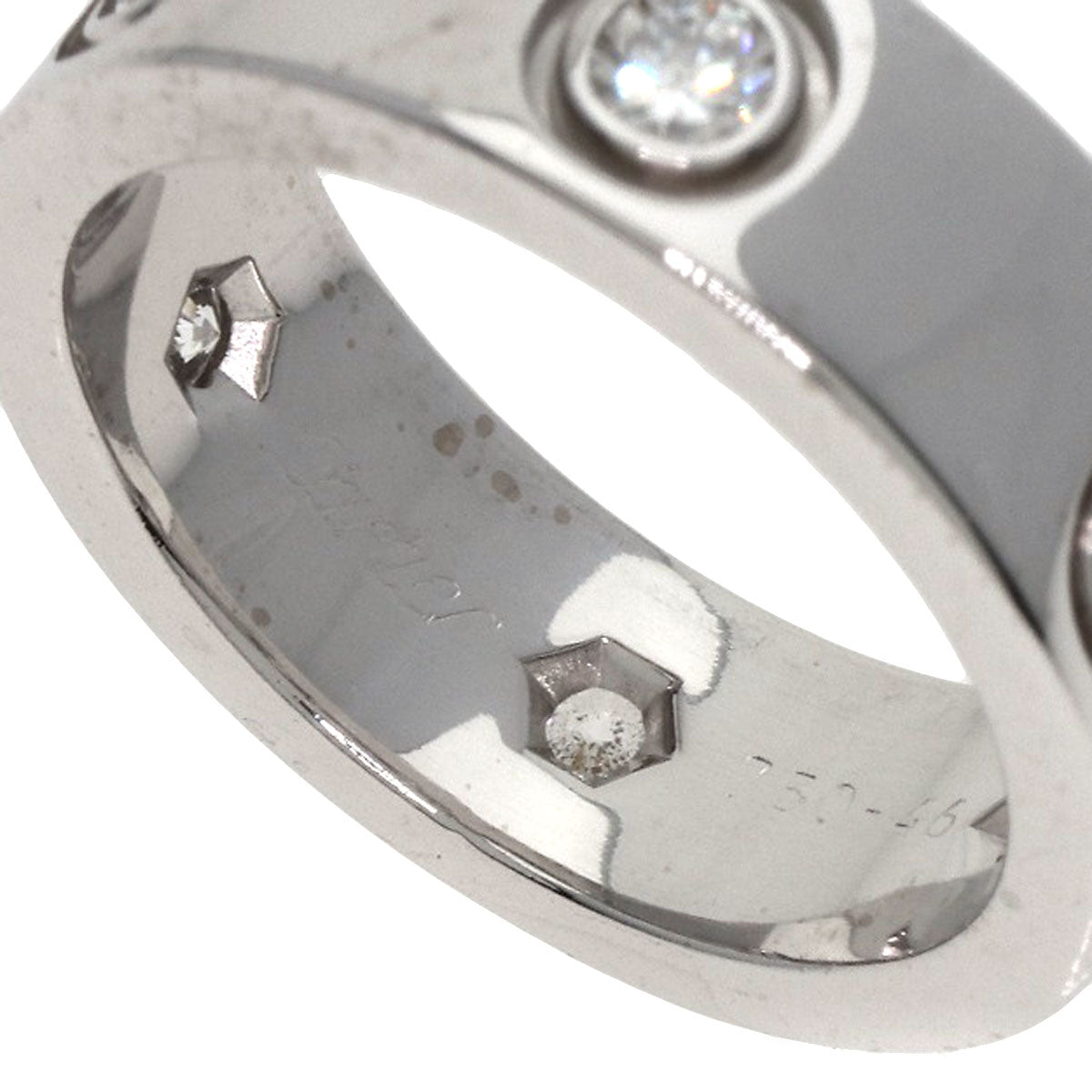 CARTIER love ring full Diamond #46 Ring K18 White Gold Ladies [Used]