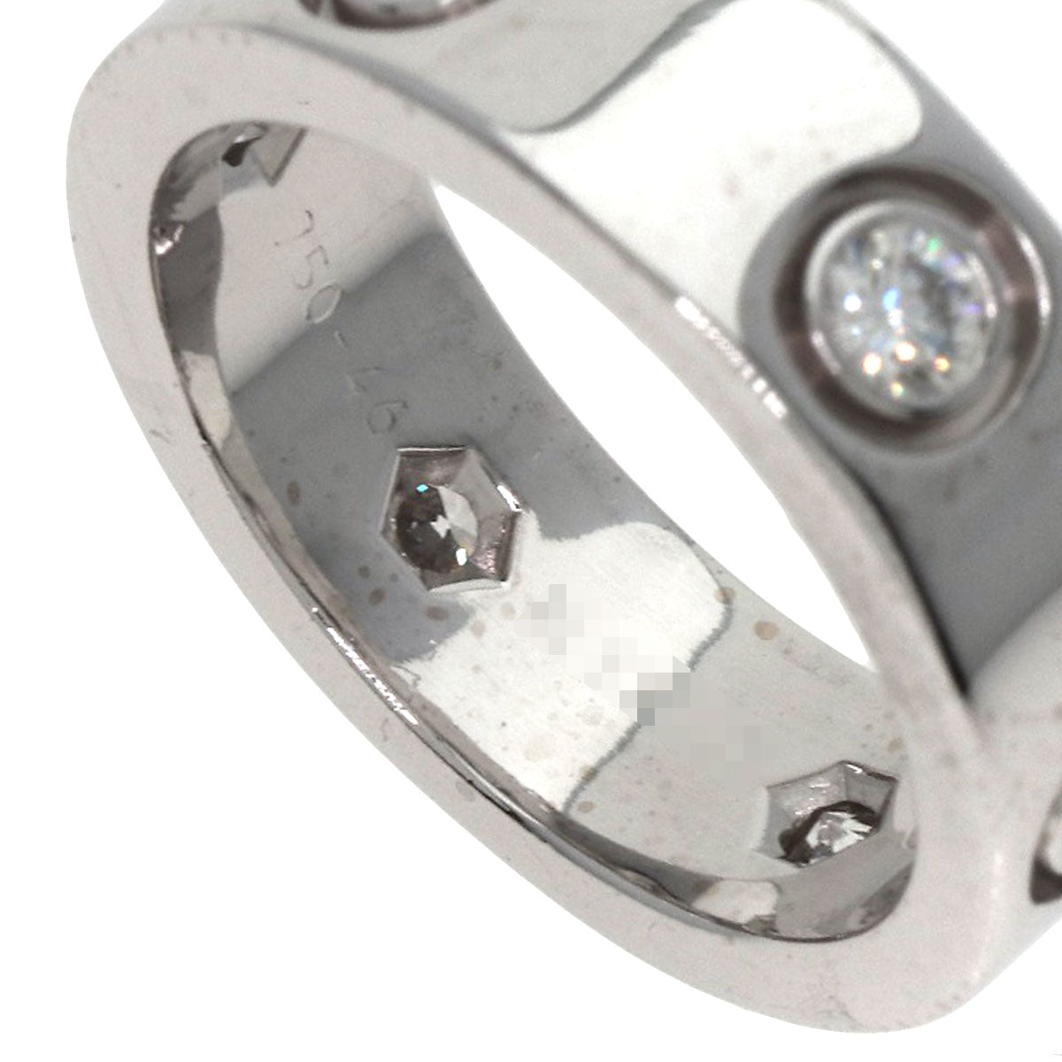 CARTIER love ring full Diamond #46 Ring K18 White Gold Ladies [Used]