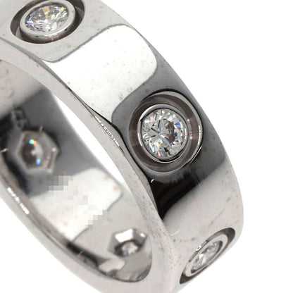 CARTIER love ring full Diamond #46 Ring K18 White Gold Ladies [Used]