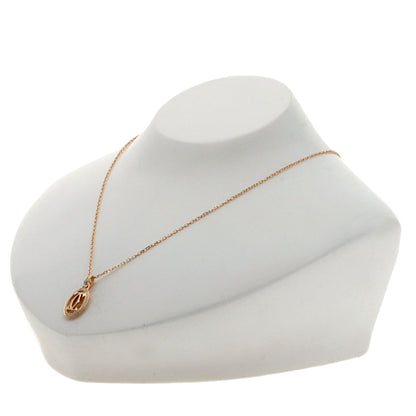 CARTIER Logo Double C Diamond Necklace K18 Pink Gold Ladies [Used]